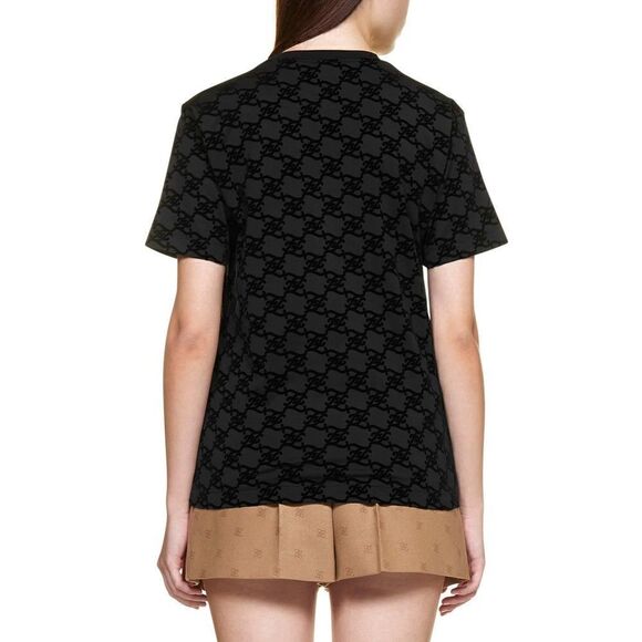 FENDI Karligraphy Flocked Logo T-Shirt Velvet Monogram Men's - Picture 3 of 4